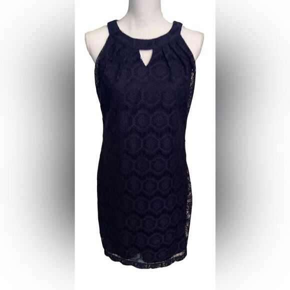 Maurices Navy Lace Dress Medium - Picture 6 of 6